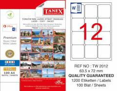 TANEX LASER ETİKET TW-2012 63,5X72MM
