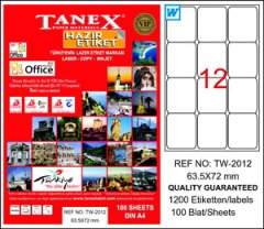 TANEX LASER ETİKET TW-2012 63,5X72MM