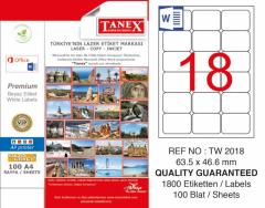 TANEX LASER ETİKET TW-2018 63.5 X 46.6 MM