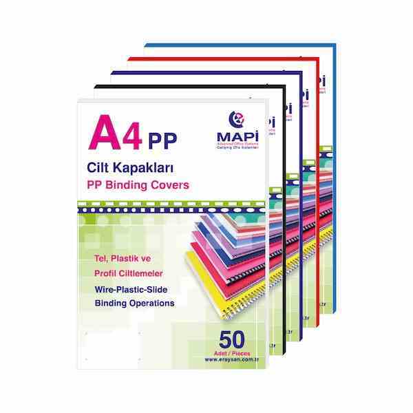 MAPİ CİLT K.A4 PP 450 MİC.BEYAZ 50Lİ 204 25 00