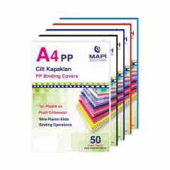 MAPİ CİLT K.A4 PP 450 MİC.BEYAZ 50Lİ 204 25 00