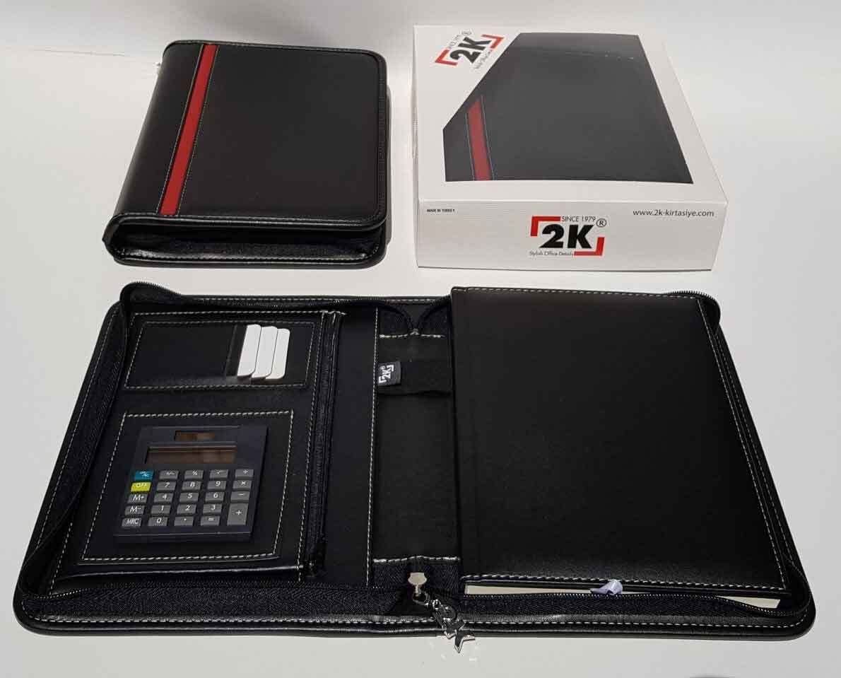 2K ORG. DEFTER 17x24 S.DERİ FERM. SİYAH ÇİZ. 5240