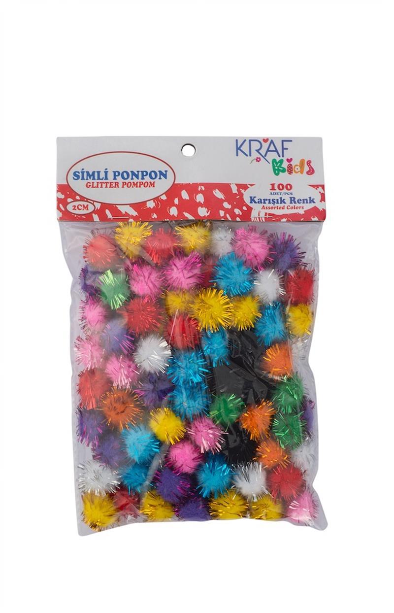 KRAF KIDS PONPON 2 CM SİMLİ 100 LÜ KK85