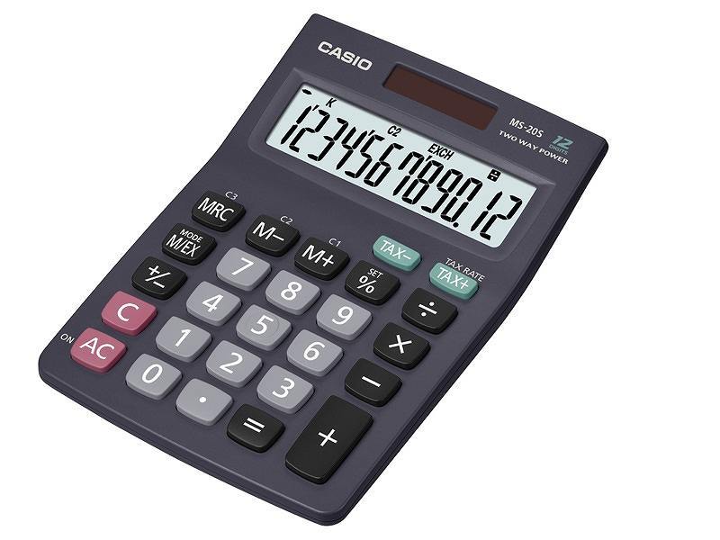 CASIO HESAP MAKİNESİ MASAÜSTÜ MS-20S 12 HANE