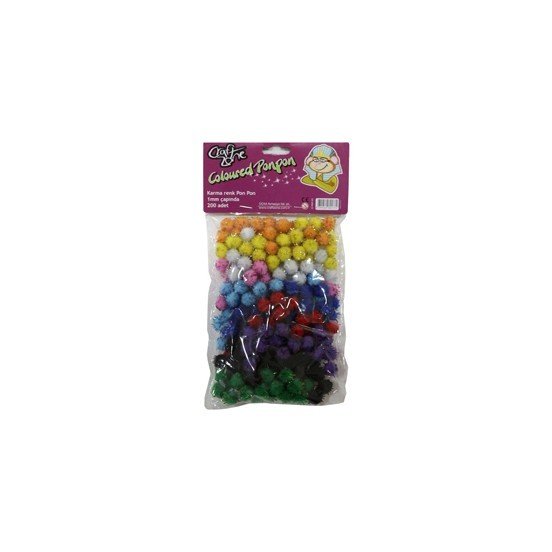 CRAFTZONE PONPON SİMLİ 1CM KARMA R.200LÜ CZ-PON01S