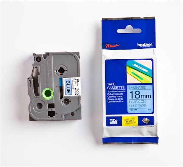 BROTHER PTOUCH ETİKET 18MM MAVİ-SİYAH 18TZE541