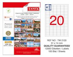 TANEX LASER ETİKET TW-2120 31 X 14 MM