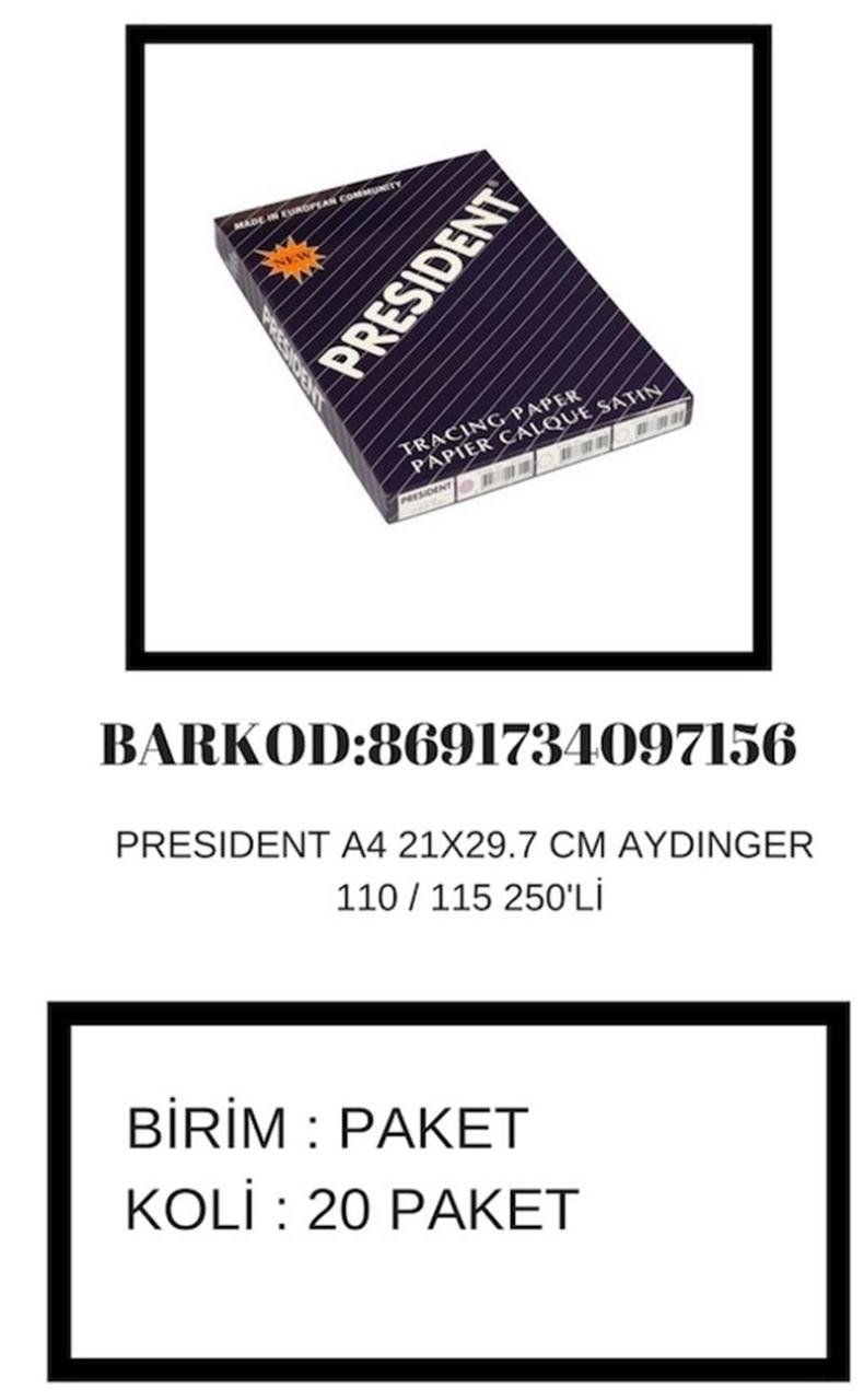 PRESIDENT AYDINGER A4 110/115 GR 250 Lİ
