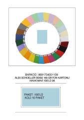 ALEX FON KARTONU 35x50 160GR HAVAİ MAVİ 100 LÜ 08