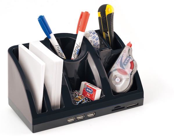 MAS DESK ORGANIZER USB HAB SİYAH 6602