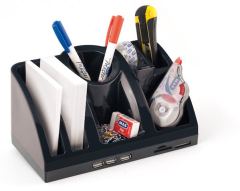 MAS DESK ORGANIZER USB HAB SİYAH 6602