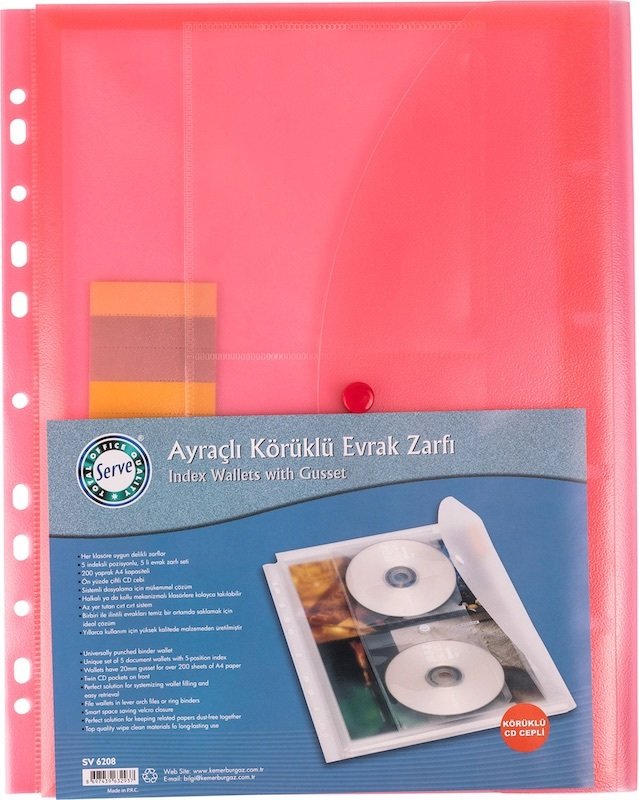 SERVE ÇITÇITLI ZARF 2CD Lİ KIRMIZI SV-6208