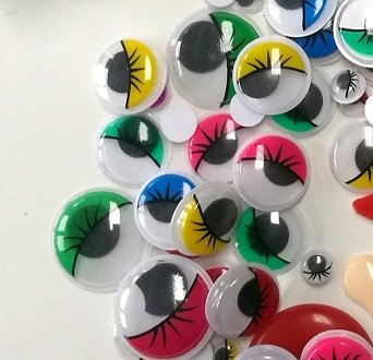 KRAF KIDS OYNAR GÖZ 15 MM RENKLİ 50 Lİ KK61