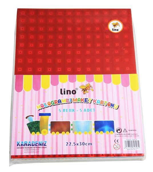 LİNO MAKET KARTONU 22.5X30 HOLOGRAM 5 RENK 2929J-H