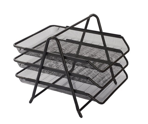 KRAF PERFORE EVRAK RAFI METAL 3 KATLI 460G SİYAH