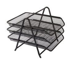 KRAF PERFORE EVRAK RAFI METAL 3 KATLI 460G SİYAH