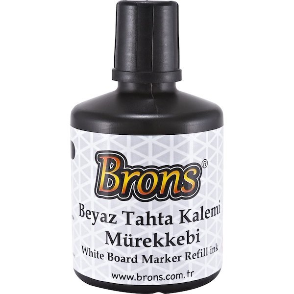BRONS BEYAZ T.KALEM MÜREKKEBİ 100cc SİYAH BR-353