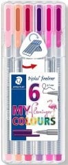 STAEDTLER KEÇELİ KALEM 6LI FLAMİNGO 323 SB6CS6