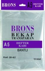 BRONS DEFTER KABI A5 ŞEFFAF BANTLI 10LU BR-461