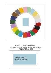ALEX FON KARTONU 50x70 120 GR MAVİ 100 LÜ 08