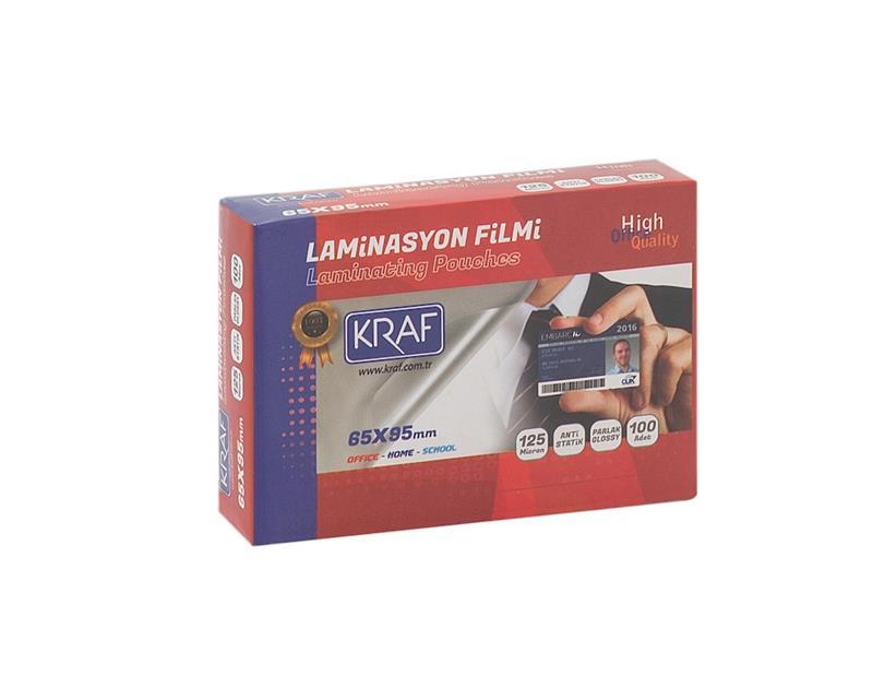 KRAF LAMİNASYON FİLMİ 65X95 MM 125MIC 100LÜ 2126