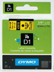 DYMO ŞERİT D1 6MMx7MT SARI/SİYAH 720790 43618