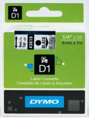 DYMO ŞERİT D1 6MMx7MT ŞEFFAF/SİYAH 0720770 43610