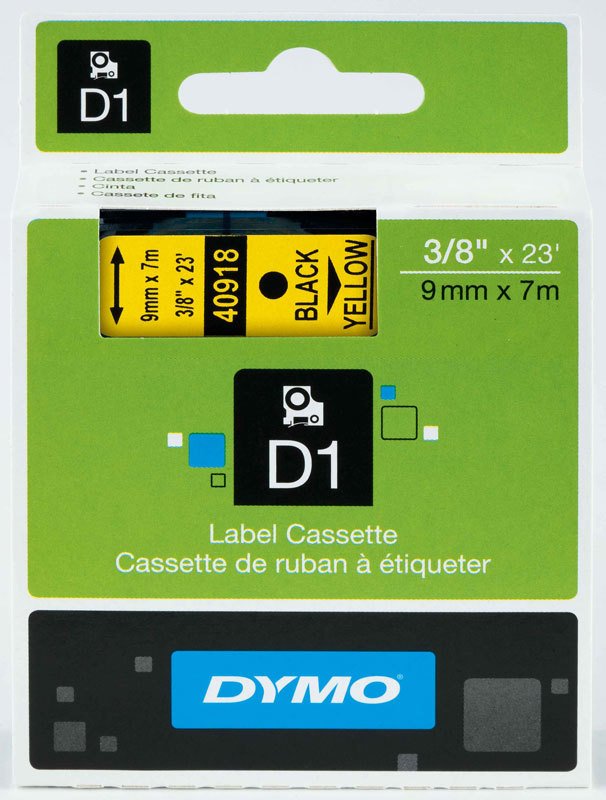 DYMO ŞERİT D1 9MMx7MT SARI/SİYAH 720730 40918