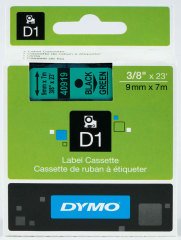 DYMO ŞERİT D1 9MMx7MT YEŞİL/SİYAH 720740 40919