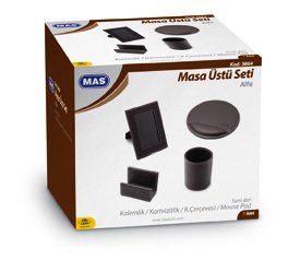 MAS SUNİ DERİ MASA ÜSTÜ SETİ ALFA 3864 KAHVE