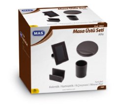 MAS SUNİ DERİ MASA ÜSTÜ SETİ ALFA 3864 KAHVE