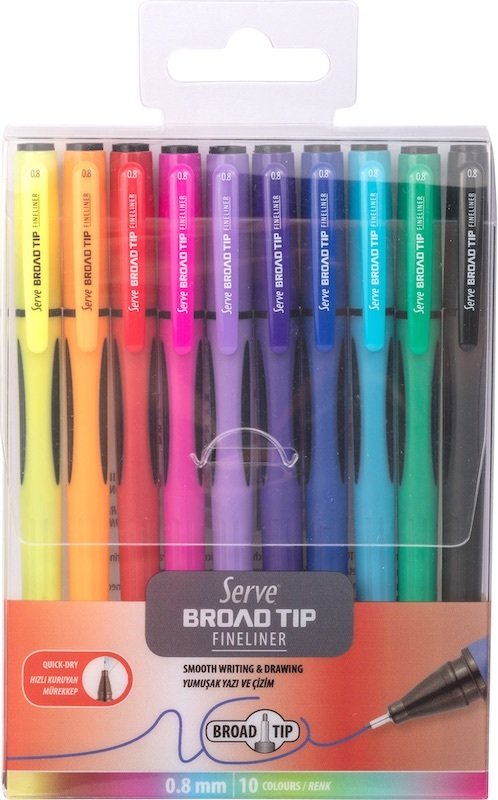 SERVE FINELINER BROAD TIP 08 KARMA PET 10LU BLISTE