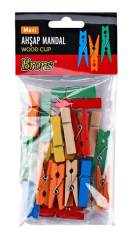 BRONS MANDAL AHŞAP RENKLİ KÜÇÜK 25MM 25 Lİ BR-904