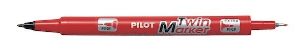 PILOT PERMANENT MARKÖR TWIN KIRMIZI SCA-TM-R