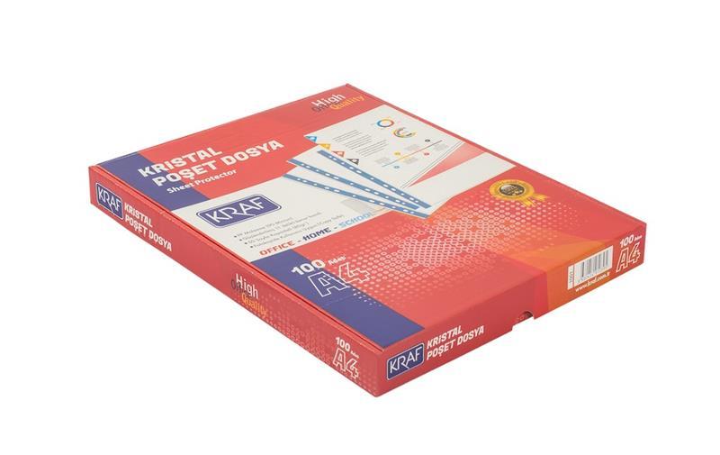 KRAF POŞET DOSYA A4 KRİSTAL 100 LÜ 1001