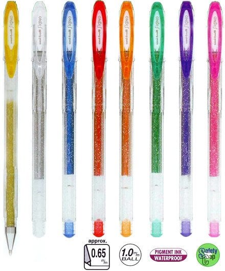 UNİ JEL KALEM SIGNO SPARKLING UM-120SP/8C 1.0 8Lİ