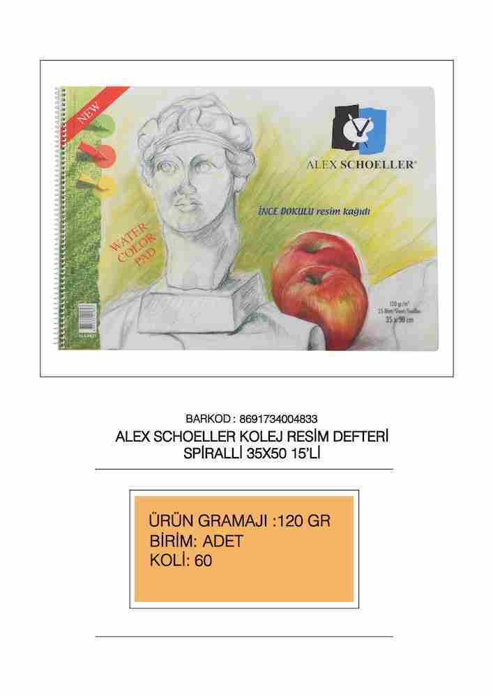 ALEX RESİM DEFTERİ 35x50 SPR. 120 GR 15 YP