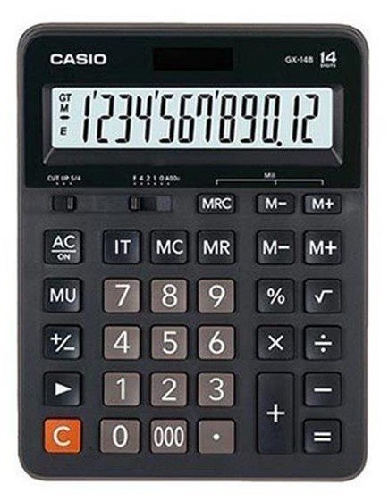 CASIO HESAP MAKİNESİ MASAÜSTÜ GX-14S/B 14 HANE