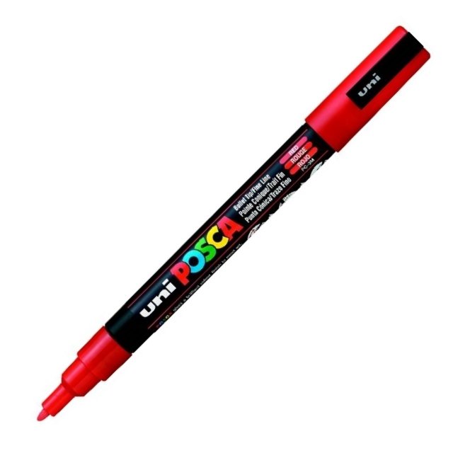 UNİ POSTER MARKÖRÜ POSCA PC-3M 0.9-1.3 KIRMIZI