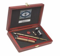 MANUSCPRIT HEDİYELİK AHŞAP KUTU UC+MÜHÜR SETNP4604