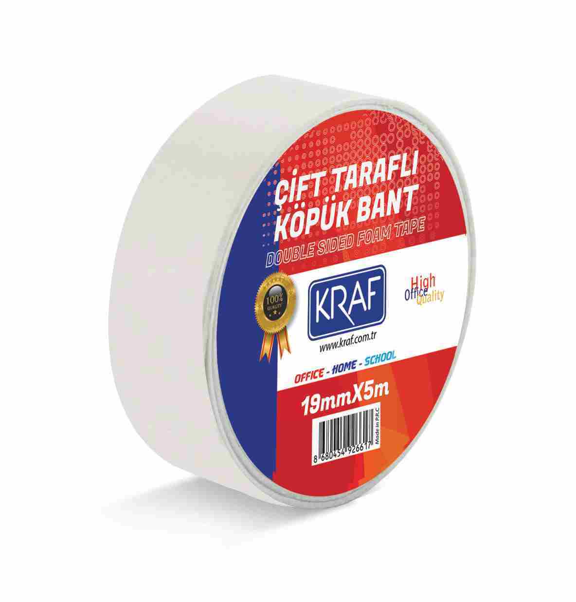 KRAF ÇİFT TARAFLI KÖPÜK BANT 19MMX5M 5019G