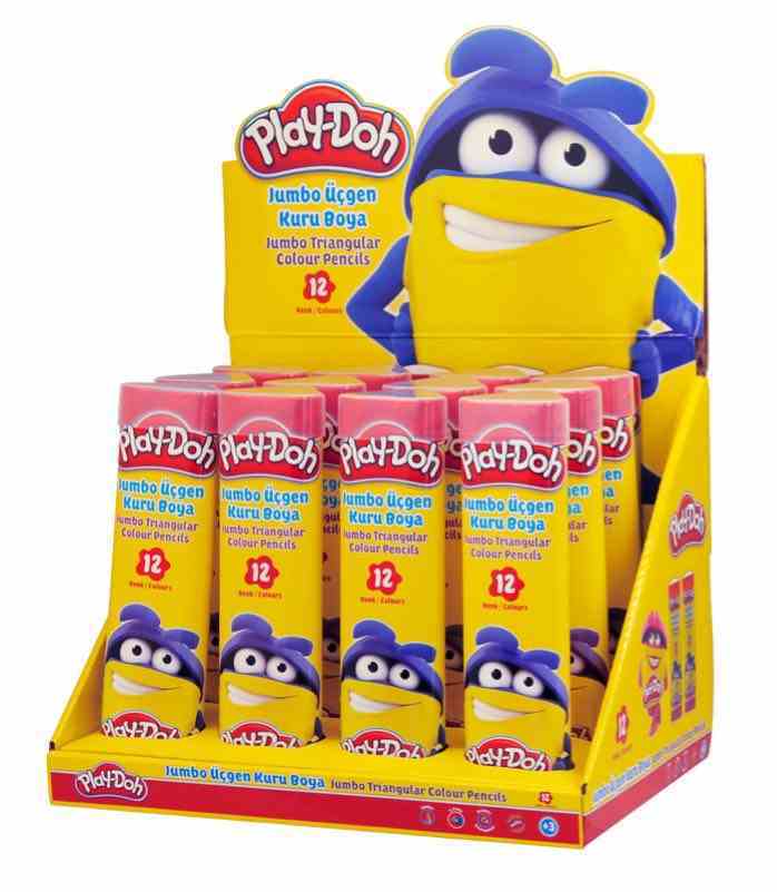 PLAY-DOH KURUBOYA JUMBO ÜÇGEN TÜP 12 RENK KU006