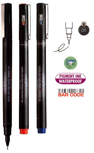UNİ DRAWING PEN PIN01-200 0.1 KIRMIZI