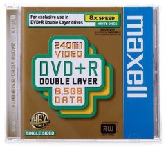 MAXELL DVD+R 8.5 GB 8X DOUBLE-LAYER KUTULU