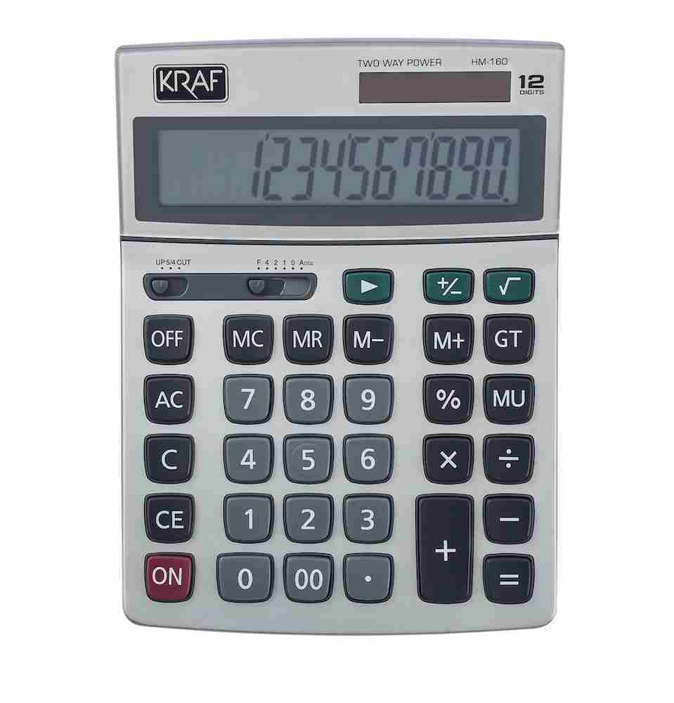 KRAF HESAP MAKİNESİ MASAÜSTÜ 12 HANE HM-160
