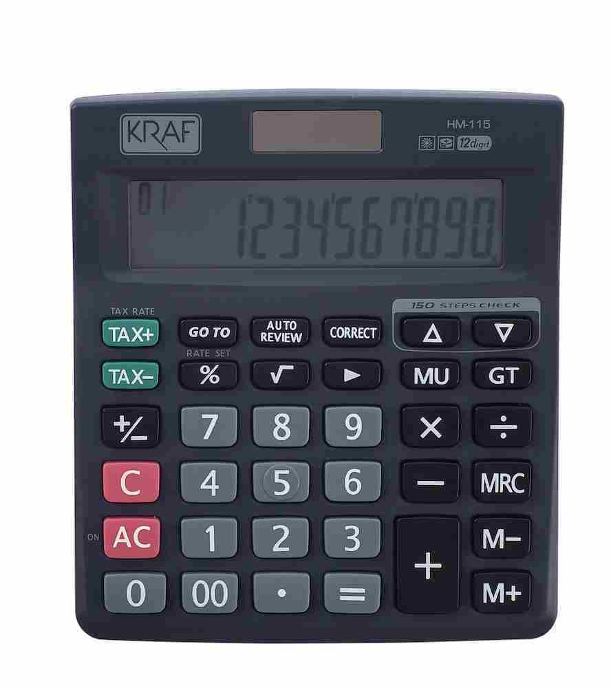 KRAF HESAP MAKİNESİ MASAÜSTÜ 12 HANE TAX HM-115