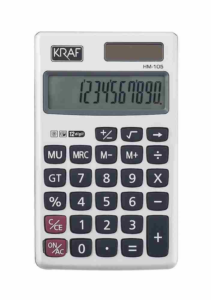KRAF HESAP MAKİNESİ CEP TİPİ 12 HANE HM-105