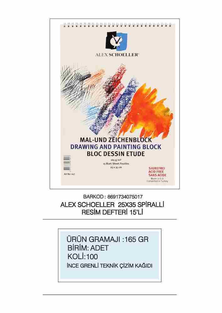 ALEX RESİM DEFTERİ 25x35 SPR. 165 GR 15 YP.