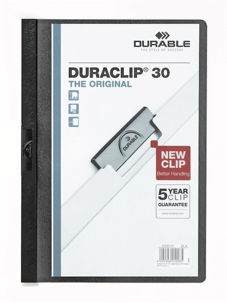 DURABLE SIKIŞTIRMALI D. DURACLIP 30SF SİYAH 2200