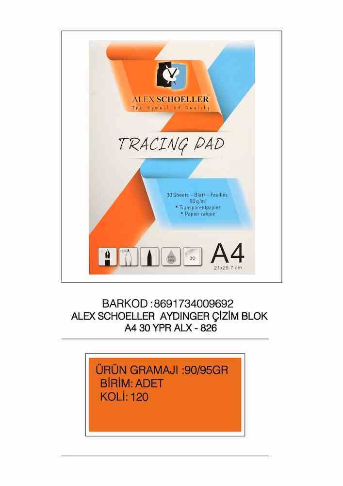 ALEX AYDINGER BLOK A4 90GR 30 LU ALX-826